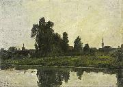 Paul Baum Landschaft am Fluss vor Gent oil painting on canvas